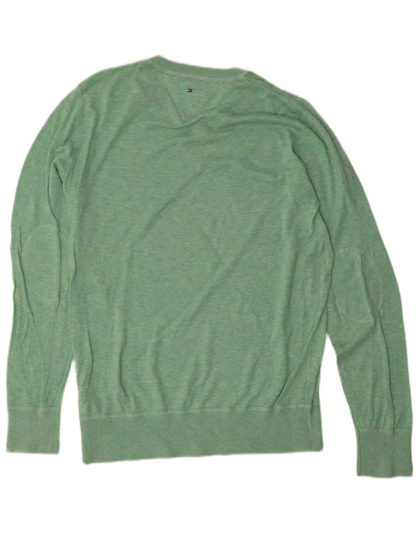 Maglione maglione con scollo a V per ragazzi Tommy Hilfiger 15-16 anni in cotone verde