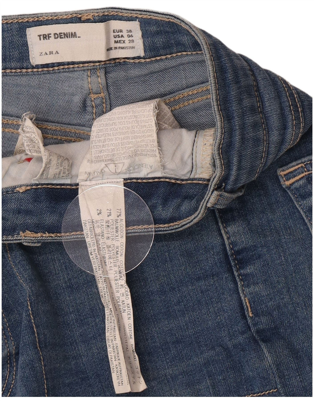 Pantaloncini di jeans da donna Zara EU 38 piccoli W28 cotone blu