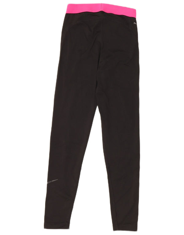 Leggings grafici Nike Dri Fit da donna UK 8 Small Black Colourblock
