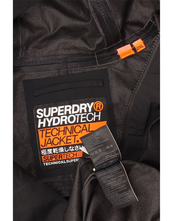 Giacca a vento con cappuccio da uomo Superdry UK 44 2XL poliestere nero