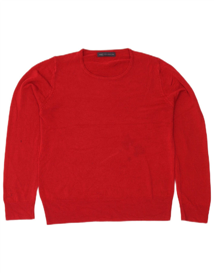 Maglione maglione girocollo da donna Marks & Spencer UK 14 grande rosso