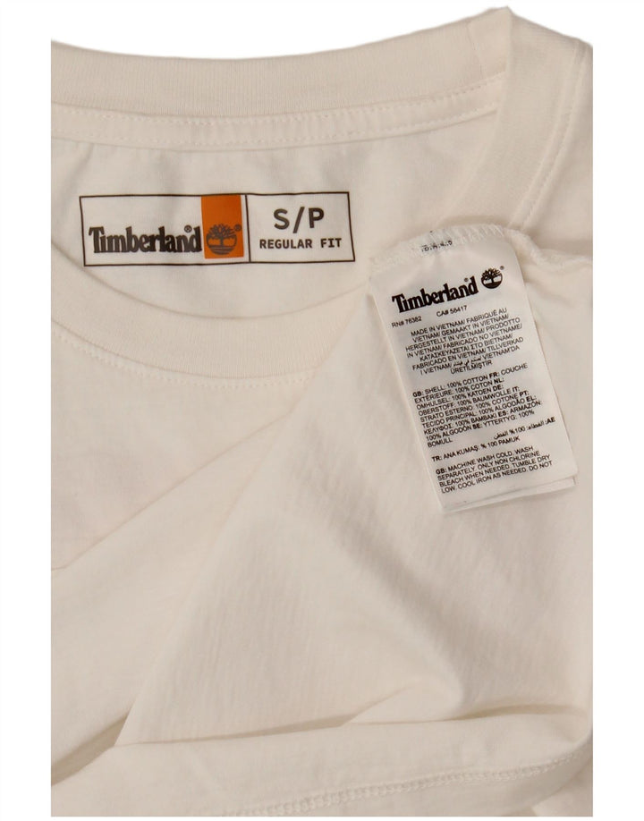 T-shirt grafica da uomo con vestibilità regolare Timberland, piccola, in cotone bianco