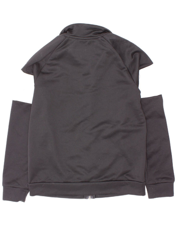 Adidas Boys Graphic Tracksuit Top Jacket 9-10 Years Black Colourblock
