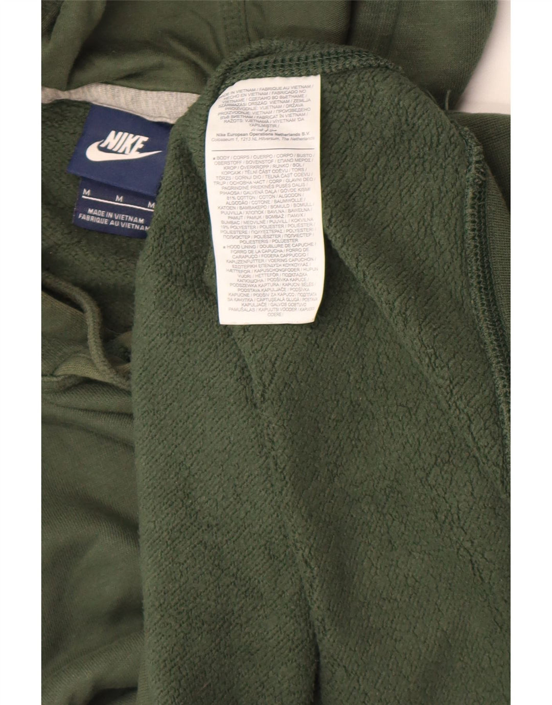 Felpa con cappuccio da uomo Nike in cotone verde medio