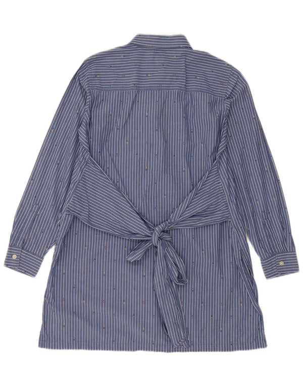 Abito camicia da donna GAP UK 14 Cotone gessato blu medio