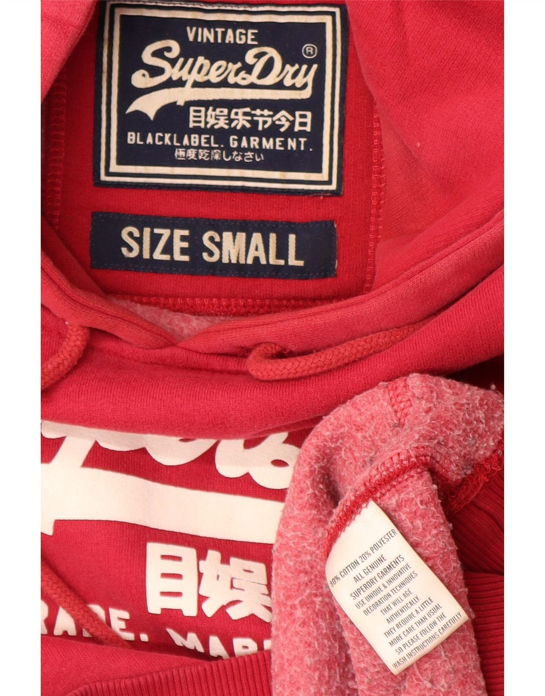 Maglione con cappuccio grafico da uomo Superdry piccolo in cotone rosso