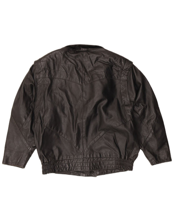 Giacca in pelle da donna VINTAGE EU 38 media nera