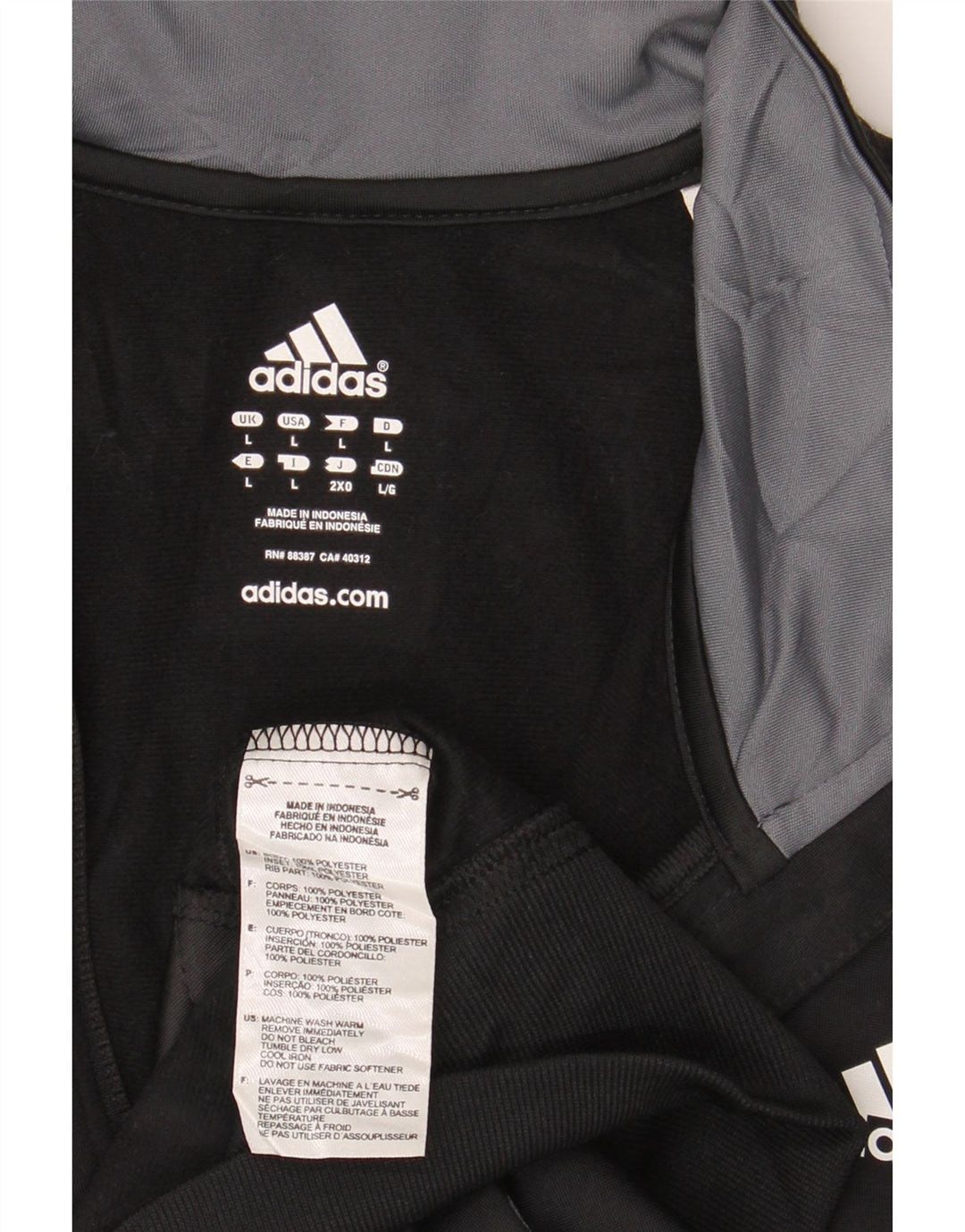 Giacca da ginnastica da uomo Adidas, giacca grande, in poliestere color block nero