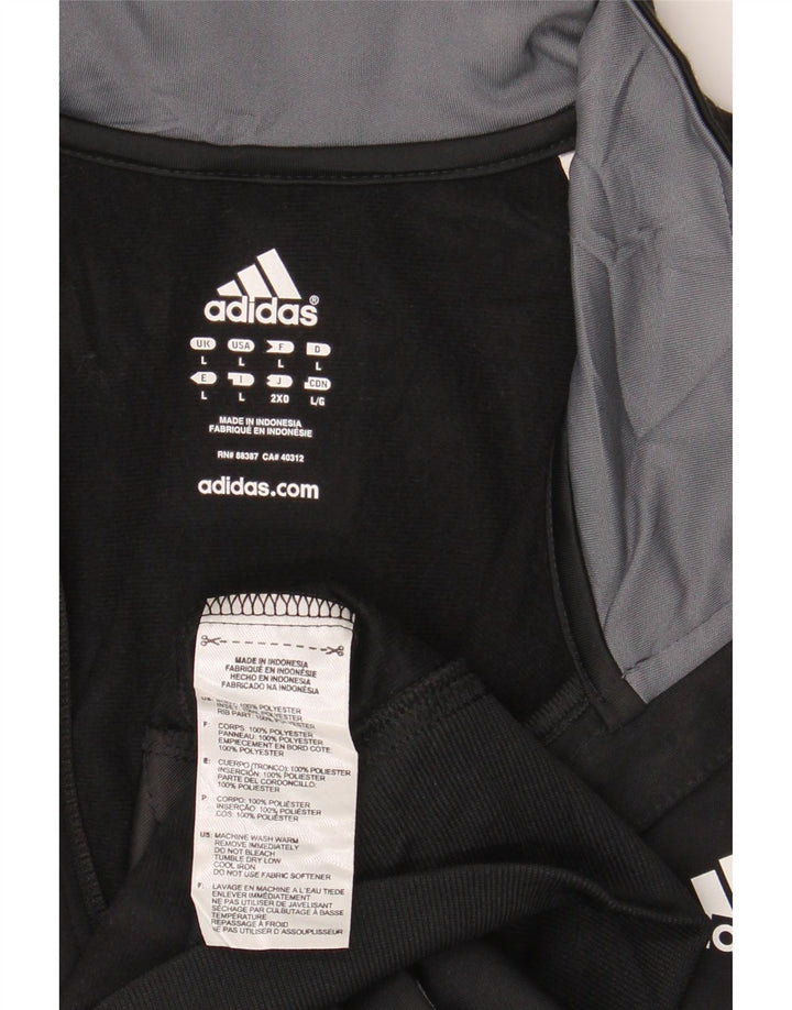 Giacca da ginnastica da uomo Adidas, giacca grande, in poliestere color block nero