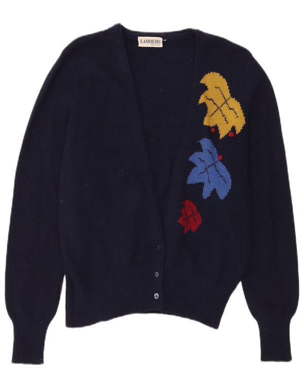 Maglione cardigan da donna Lambers IT 46 grande blu navy floreale