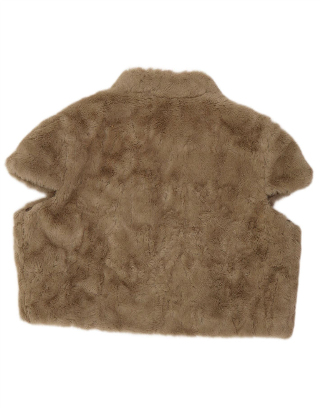 Gilet da donna in pelliccia sintetica Monsoon UK 14 grande poliestere floreale marrone