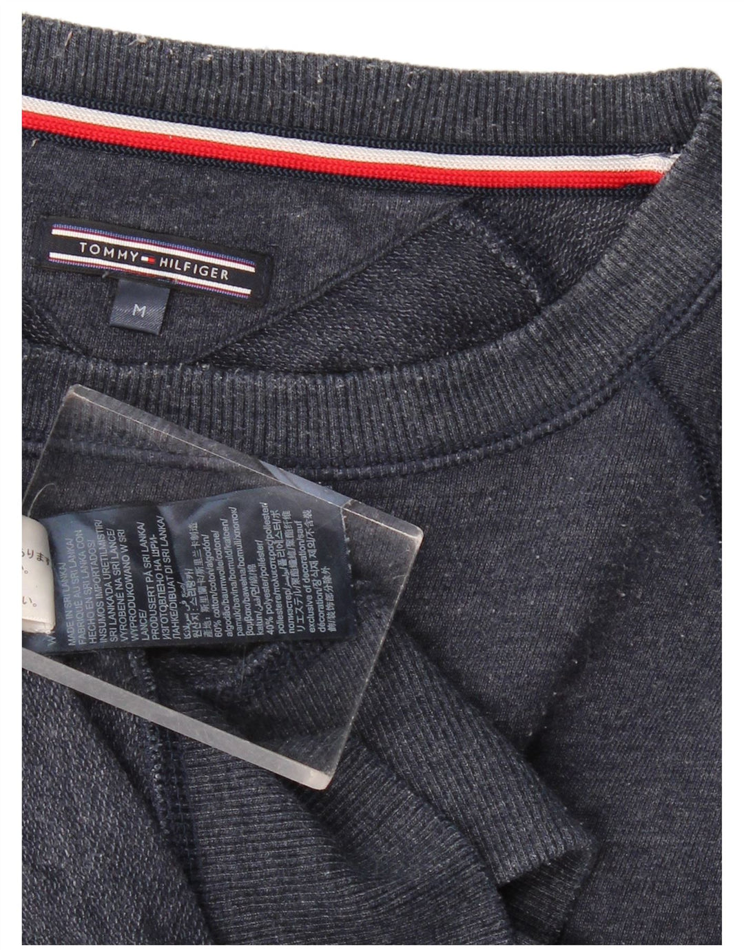 Tommy Hilfiger Uomo Regular Fit Felpa Maglione Medio Blu Navy Cotone