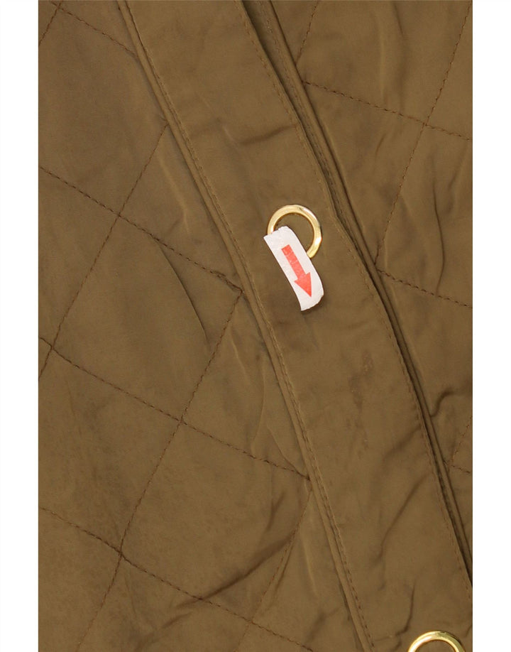 Giacca trapuntata con cappuccio da donna ZARA UK 14 medio poliestere kaki