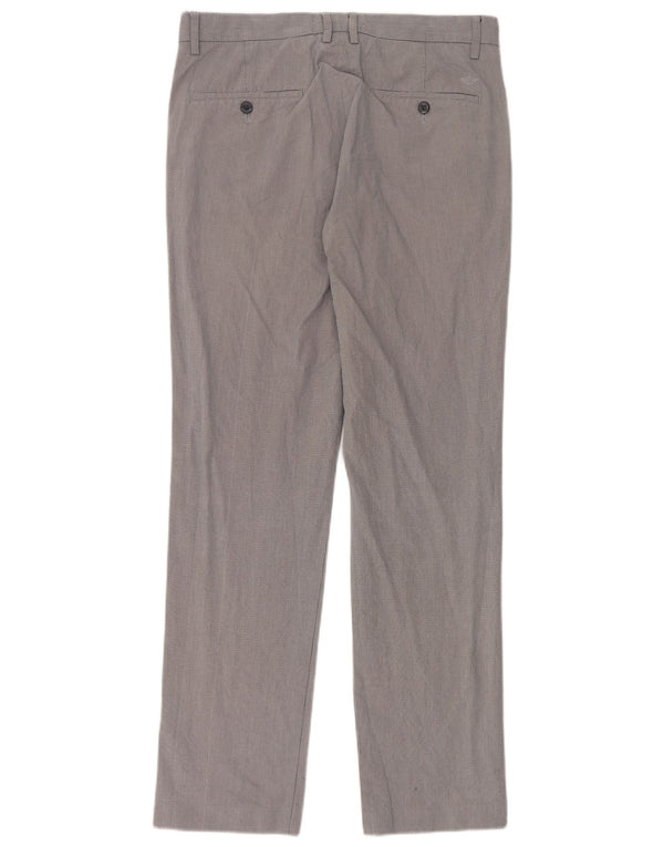 Pantaloni da abito dritti da uomo Dockers W32 L34 in cotone a quadri grigi