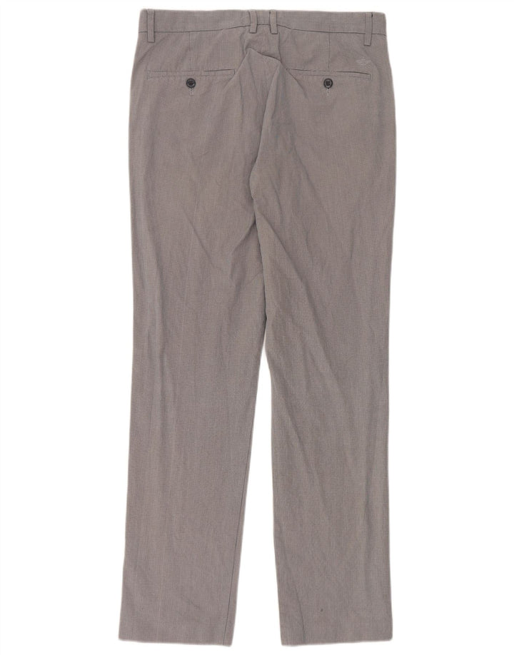Pantaloni da abito dritti da uomo Dockers W32 L34 in cotone a quadri grigi