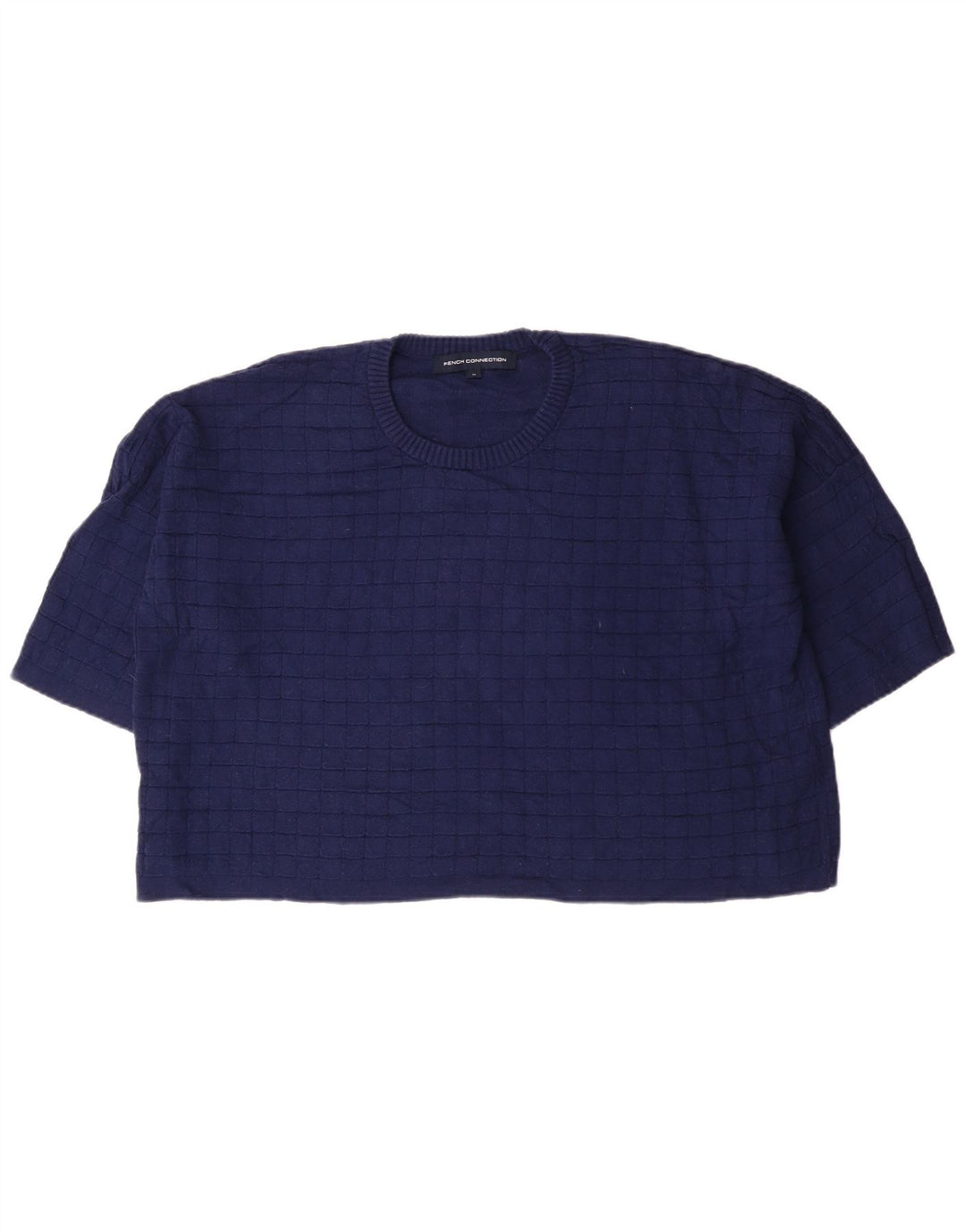 Maglione maglione girocollo da donna French Connection UK 14 Cotone blu medio