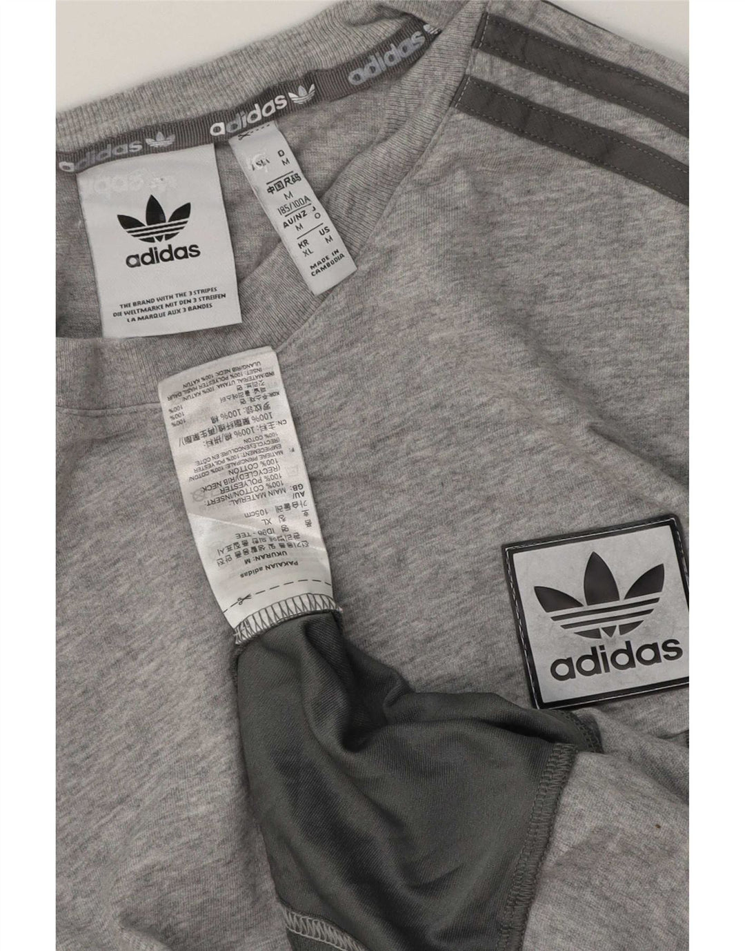 T-shirt da uomo Adidas Top in cotone grigio medio
