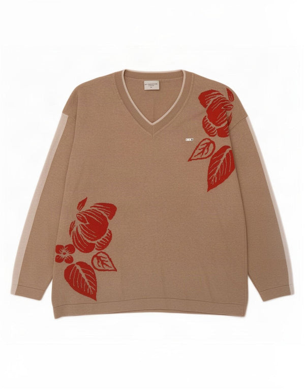 Polo Assn. degli Stati Uniti Maglione da donna con scollo a V UK 14 Beige medio floreale