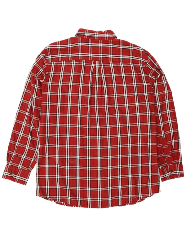 Camicia da uomo in flanella Chaps XL in cotone a quadri rossi