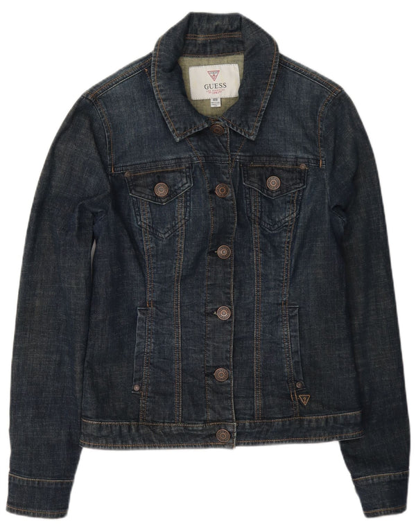 Giacca di jeans da donna Guess UK 8 Small Blu Navy Cotone