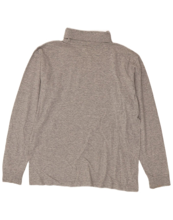 Top Wrangler da uomo con collo alto a maniche lunghe in cotone grigio medio