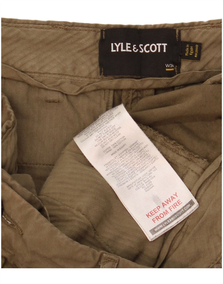 Pantaloncini chino da uomo Lyle & Scott W36 grandi cotone kaki