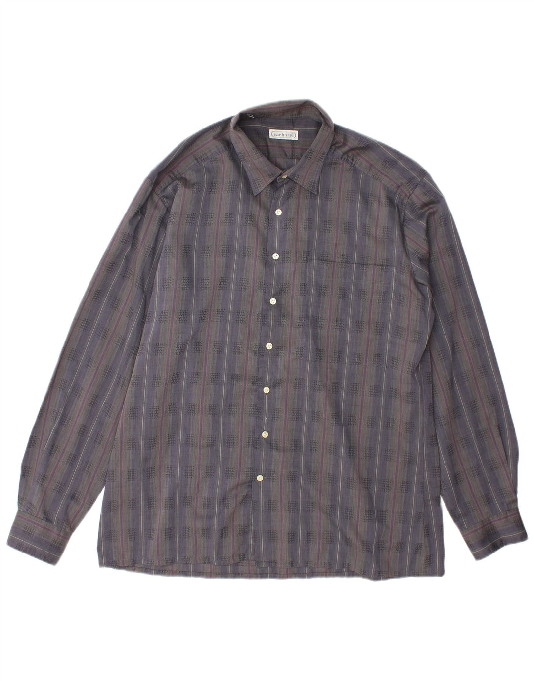 Camicia da uomo Cacharel taglia 41 a righe grigie grandi