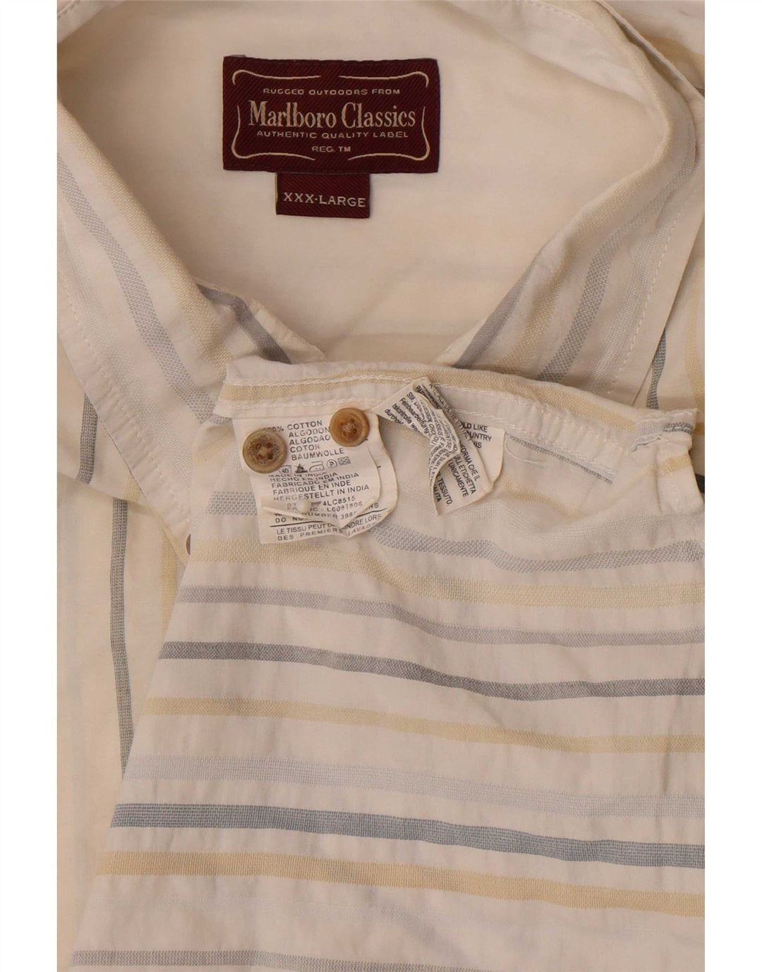 Camicia da uomo Marlboro Classics 3XL cotone a righe bianche