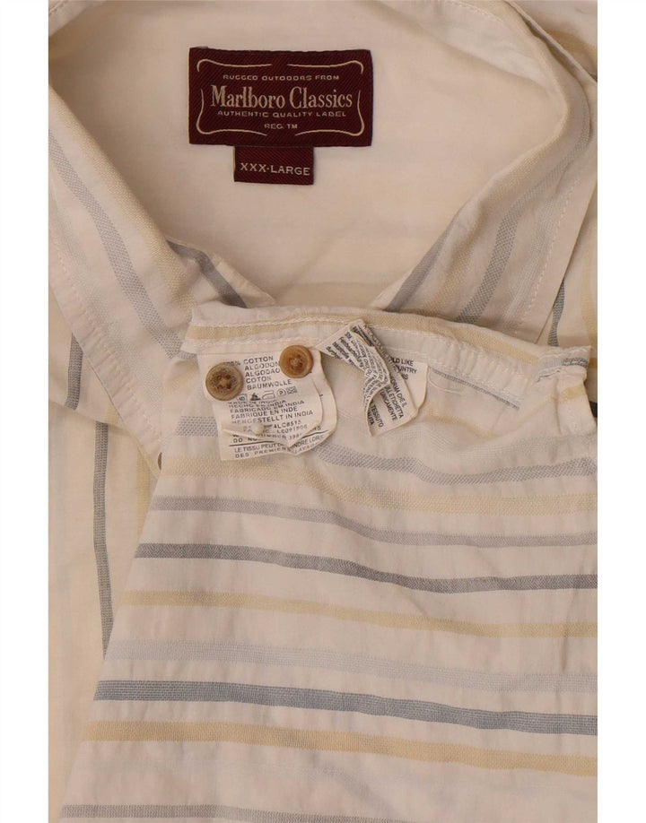 Camicia da uomo Marlboro Classics 3XL cotone a righe bianche