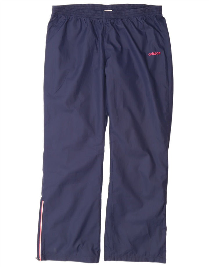 Pantaloni della tuta da donna Adidas UK 18 XL poliestere blu navy