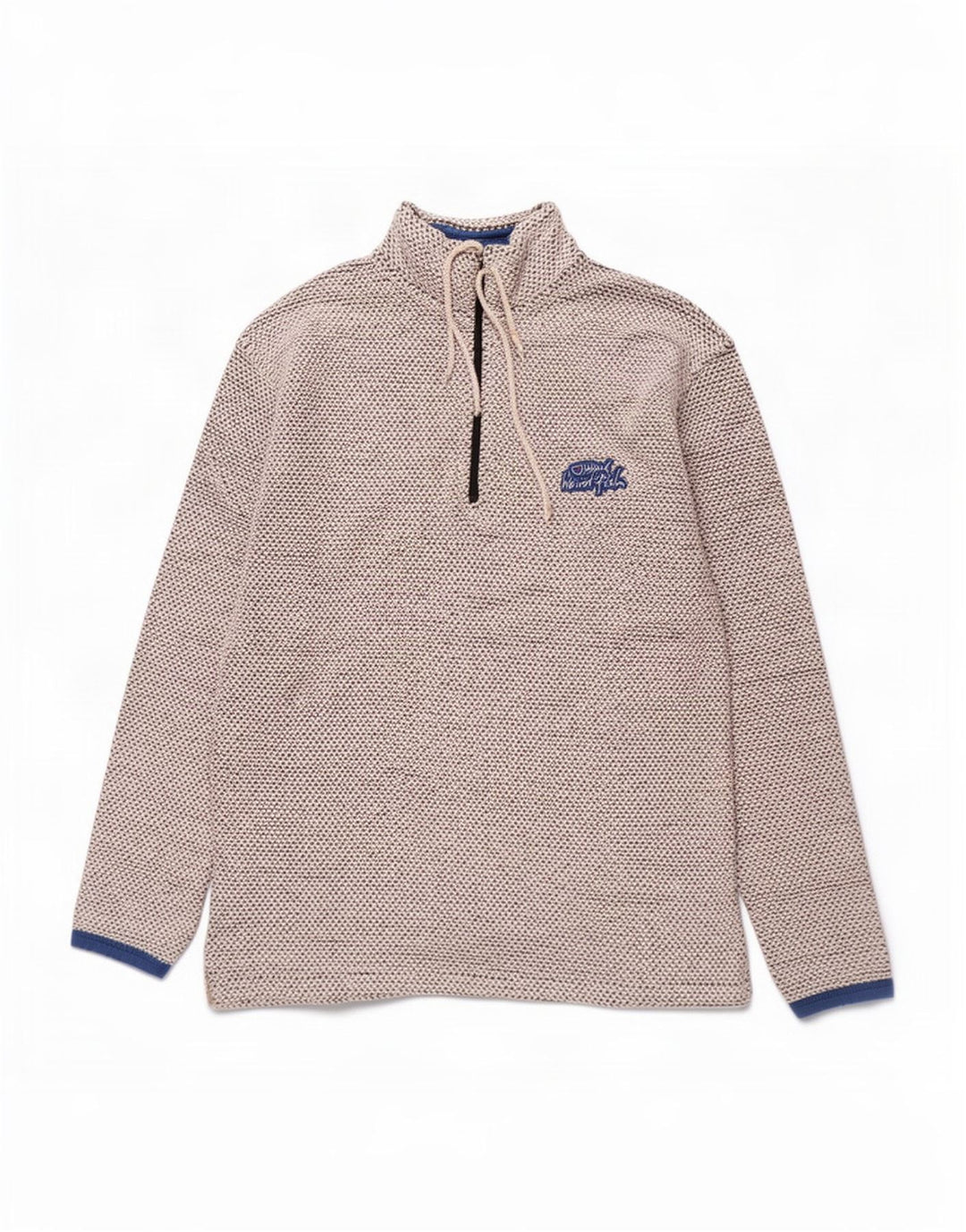 Felpa da uomo con collo con zip Weird Fish, cotone grigio medio