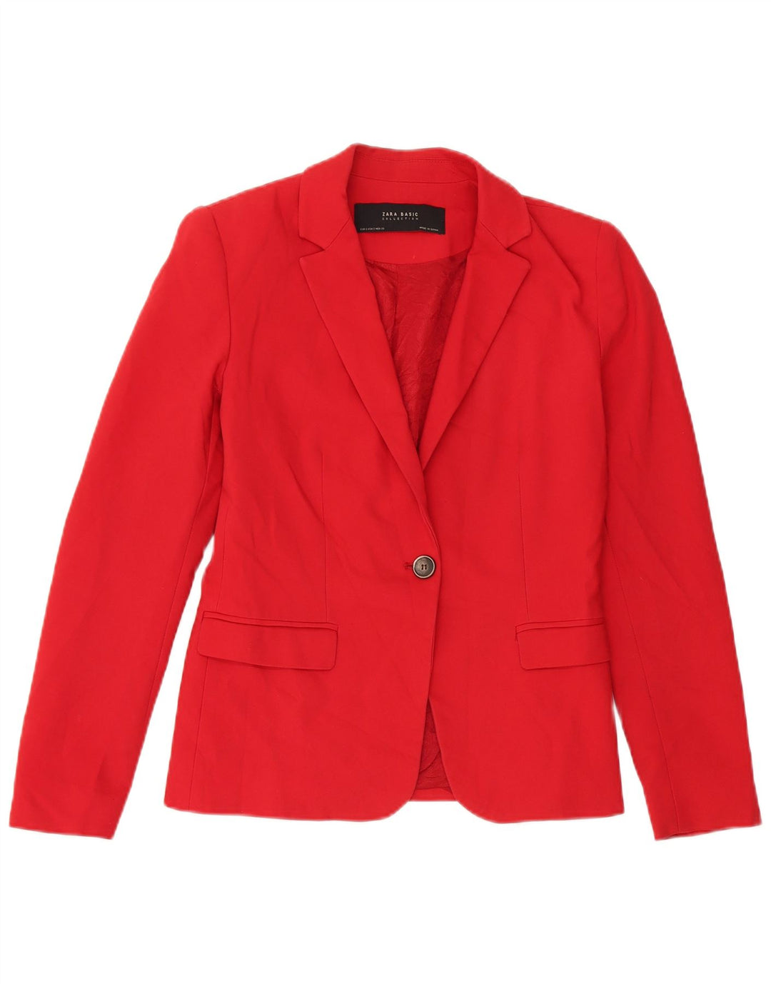 Giacca blazer a 1 bottone da donna Zara UK 10 piccola in cotone rosso