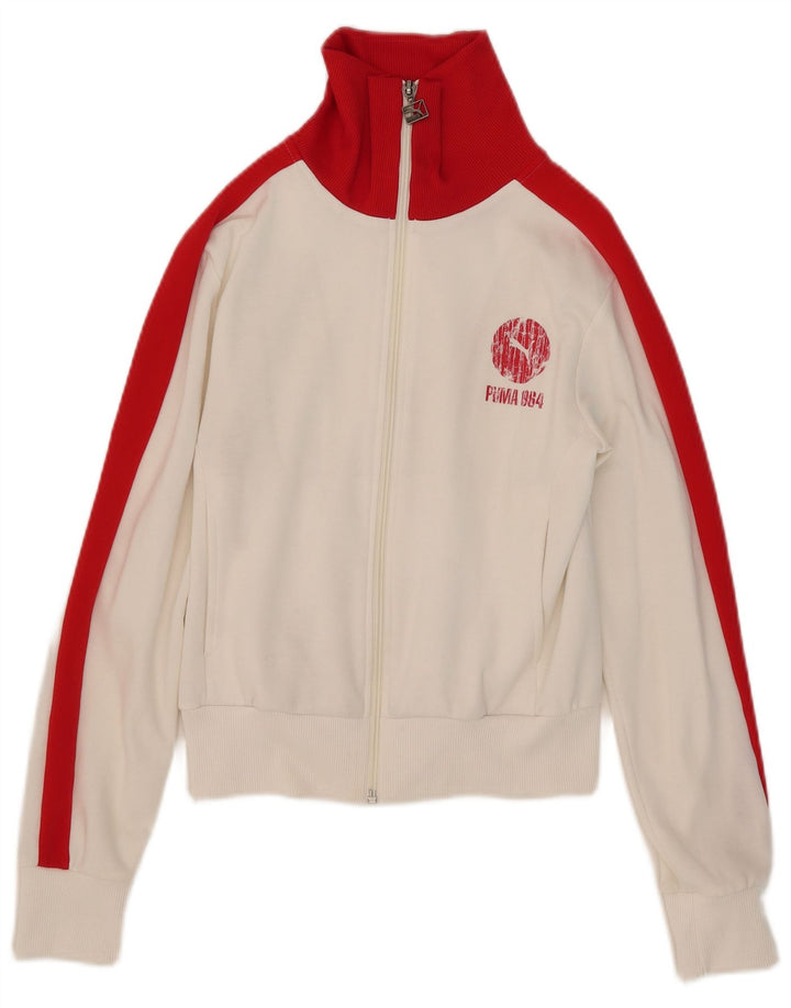 Giacca da ginnastica corta da donna Puma UK 10 Small White Colourblock