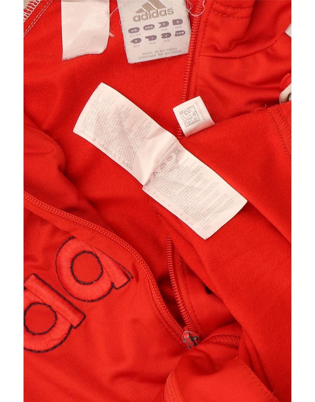 Felpa con cappuccio e zip grafica ADIDAS per ragazzi 13-14 anni Colorblock rosso