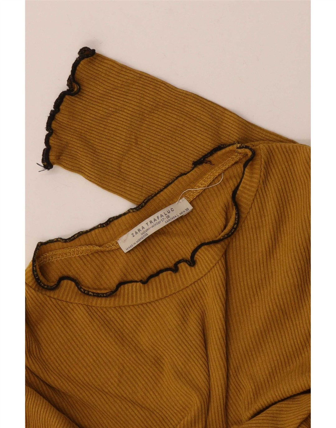 Top Zara Trafaluc da donna a maniche lunghe UK 14 giallo medio