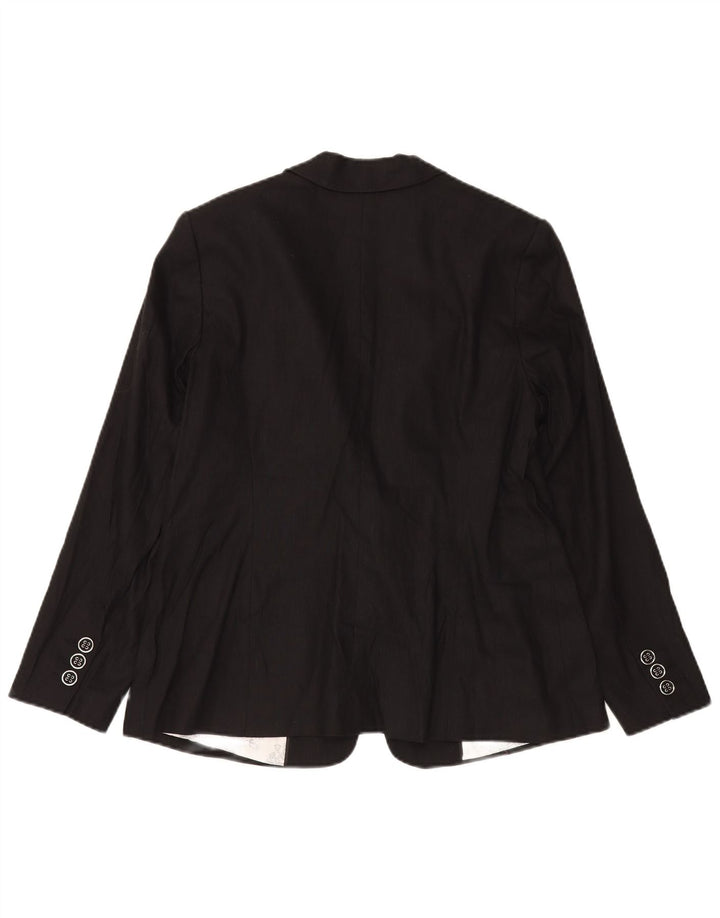 Giacca blazer a 1 bottone Marks & Spencer da donna UK 16 grande lino nero