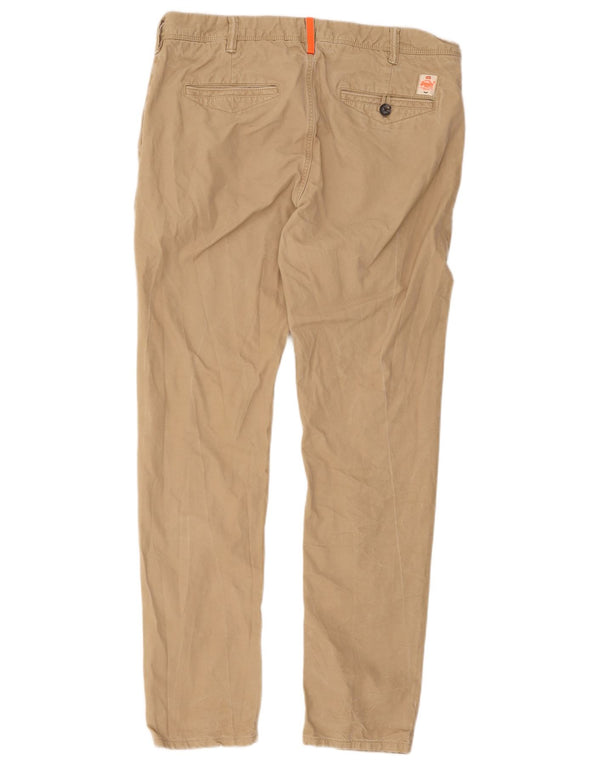Superdry Mens Slim Chino Trousers Large W38 L30 Beige Cotton