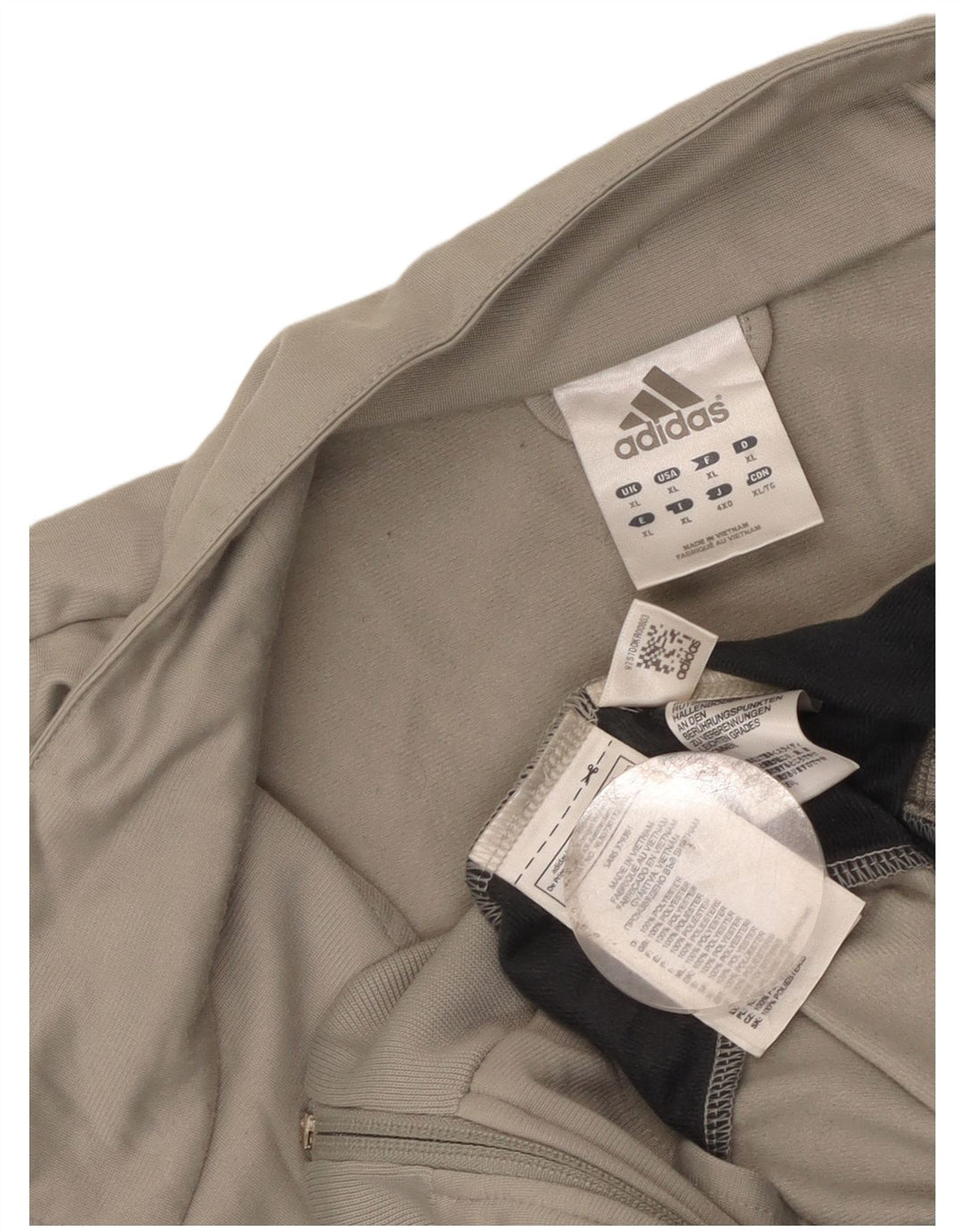 Giacca da tuta da uomo Adidas XL in poliestere color block grigio