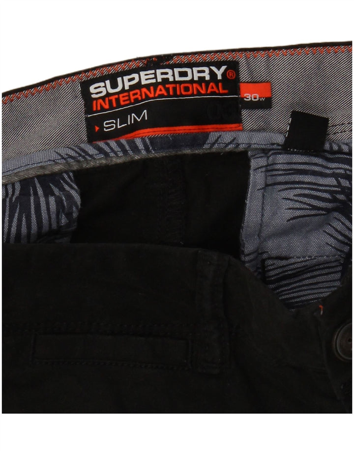 Pantaloncini chino slim da uomo Superdry W30 cotone nero medio