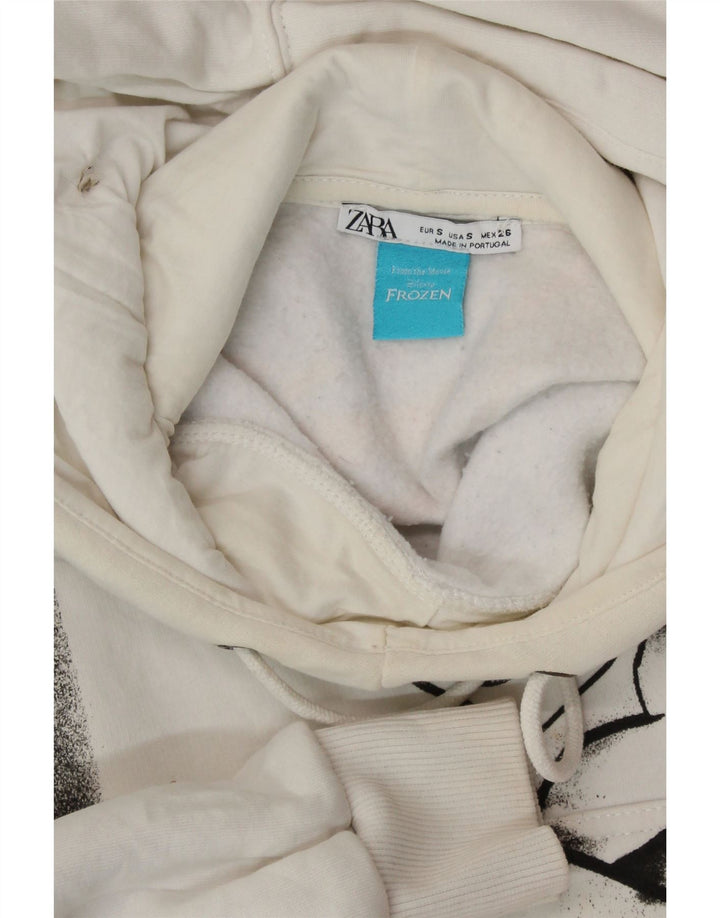 Felpa con cappuccio grafica Frozen da donna ZARA UK 10 piccola bianca