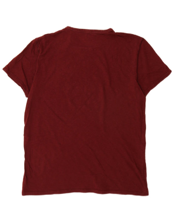 T-shirt grafica da uomo American Eagle Top grande in cotone bordeaux