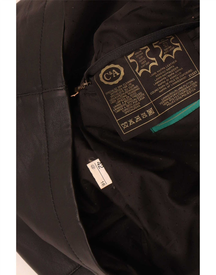 Cappotto in pelle da donna C&A UK 16 grande nero