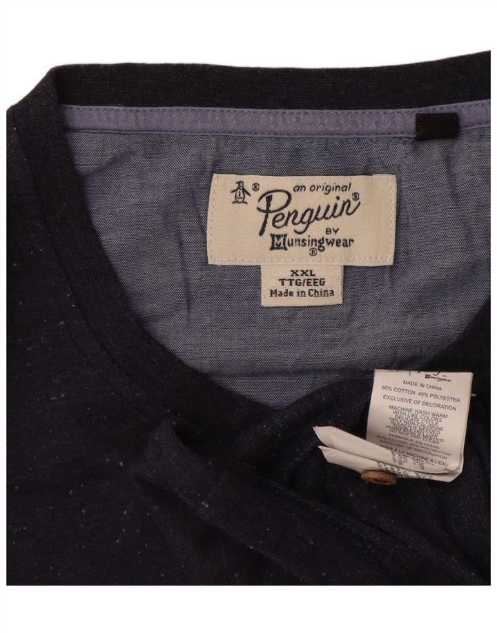 T-shirt da uomo Penguin Top 2XL cotone blu navy