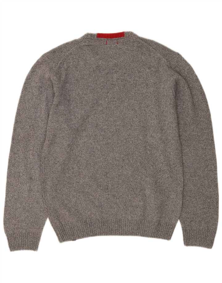 Maglione maglione girocollo da uomo Slam 2XL lana screziata grigia