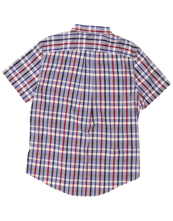 Tommy Hilfiger Uomo Camicia a maniche corte Grande cotone a quadri blu