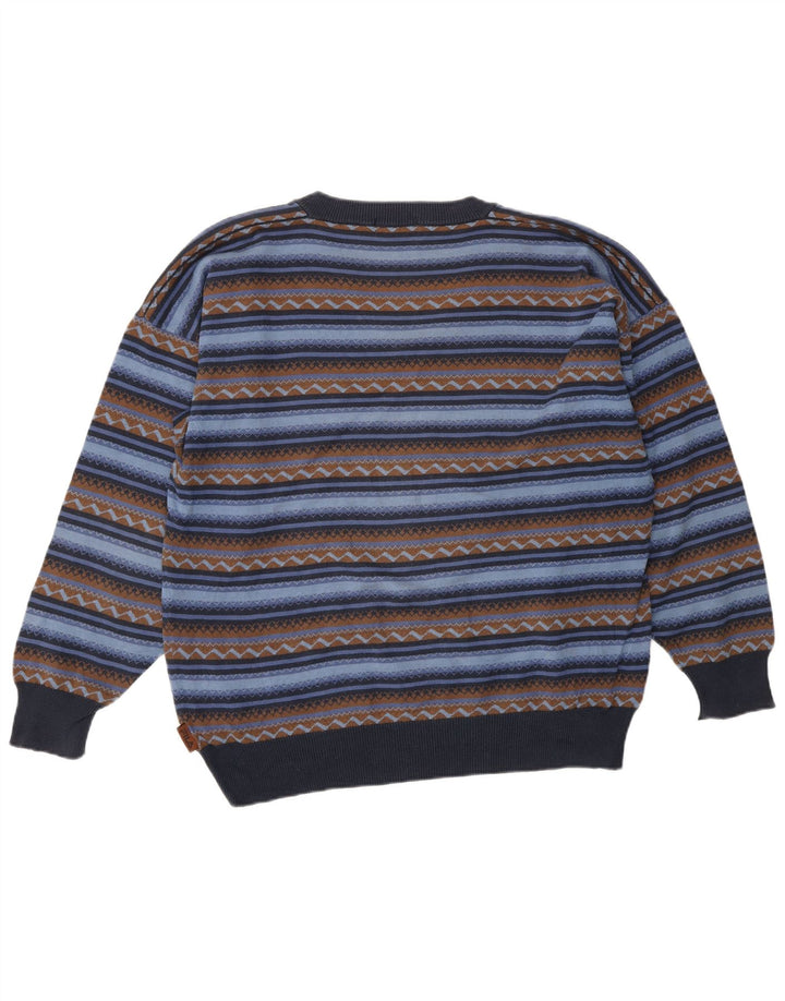 Maglione Fila da uomo con scollo a V blu medio a righe