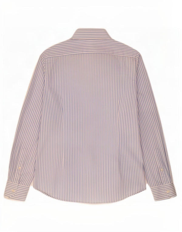 Camicia Benetton Uomo Gessato Blu Medio