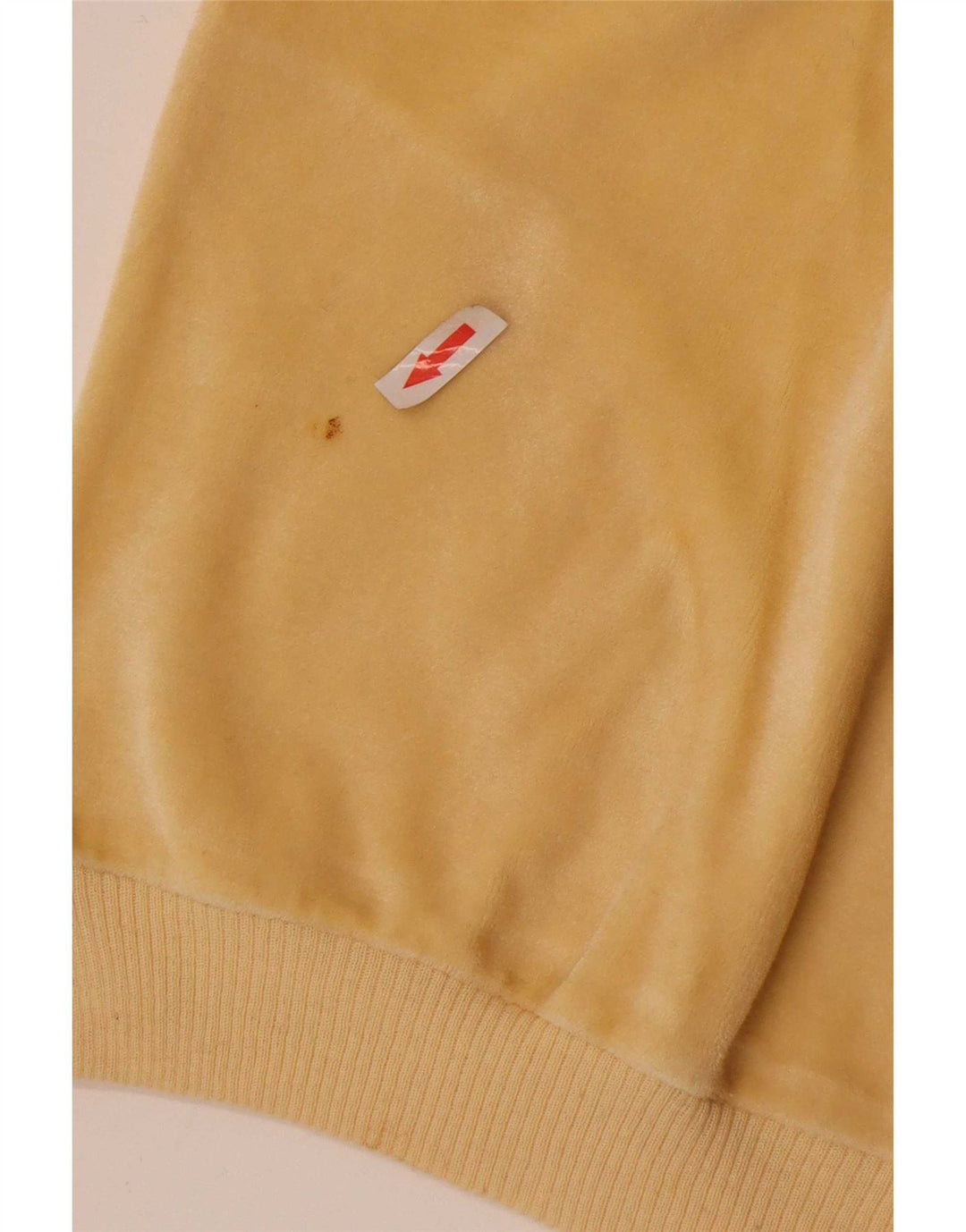 Felpa in velluto vintage da donna, maglione IT 50 XL giallo