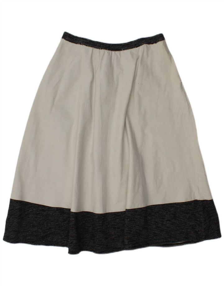 Gonna a trapezio da donna VINTAGE piccola W26 color block bianco sporco