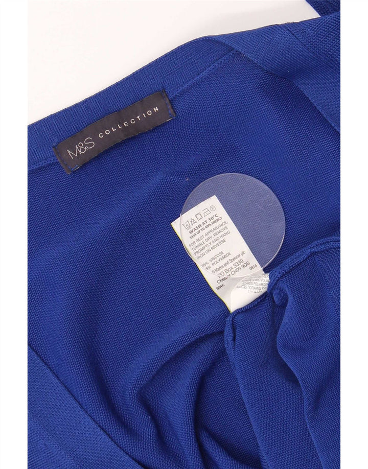 Maglione cardigan vestibilità regolare da donna Marks & Spencer UK 14 Blu medio